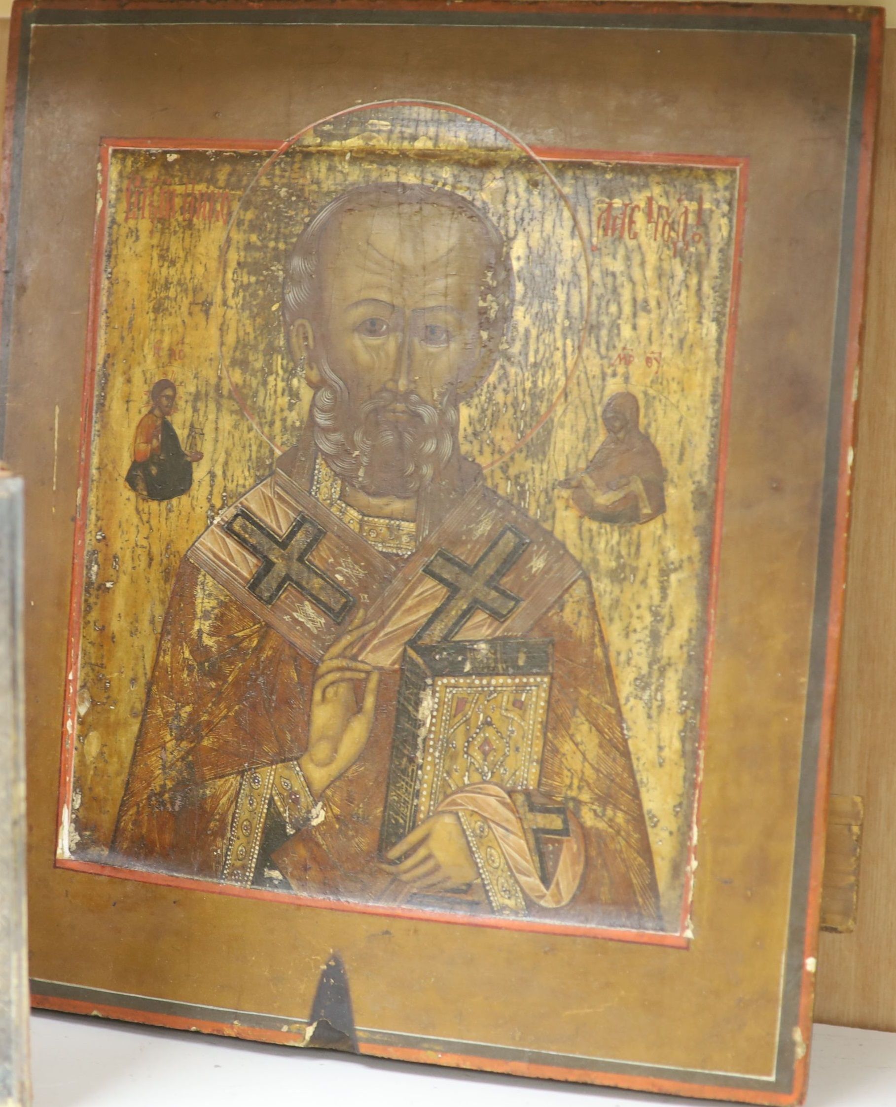 Russian School circa 1890. tempera on panel, Icon of Christ Pantocrator, 31 x 26.5cm.